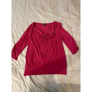 I.N. Studio Womens Medium Cowl Neck Pink Top